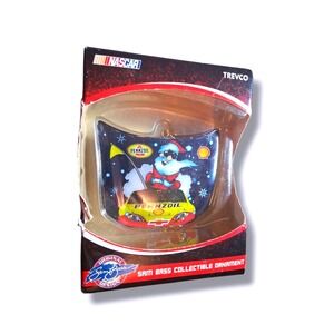 NASCAR Pennzoil Santa Sam Bass Collectible Ornament Trevco Christmas Racing